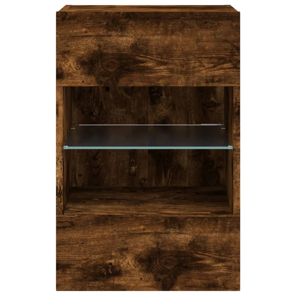 TV-Wandschrank mit LED-Leuchten Räuchereiche 40x30x60,5 cm - Pazzar.ch