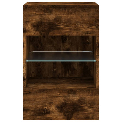 TV-Wandschrank mit LED-Leuchten Räuchereiche 40x30x60,5 cm - Pazzar.ch