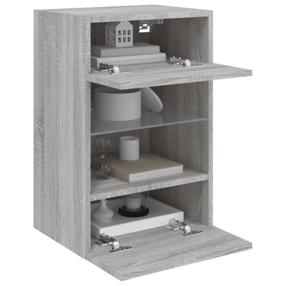 TV-Wandschrank mit LED-Leuchten Grau Sonoma 40x30x60,5 cm - Pazzar.ch