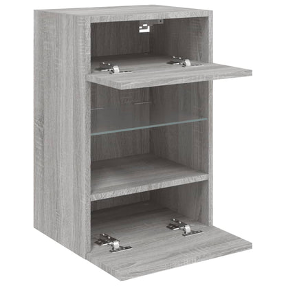 TV-Wandschrank mit LED-Leuchten Grau Sonoma 40x30x60,5 cm - Pazzar.ch