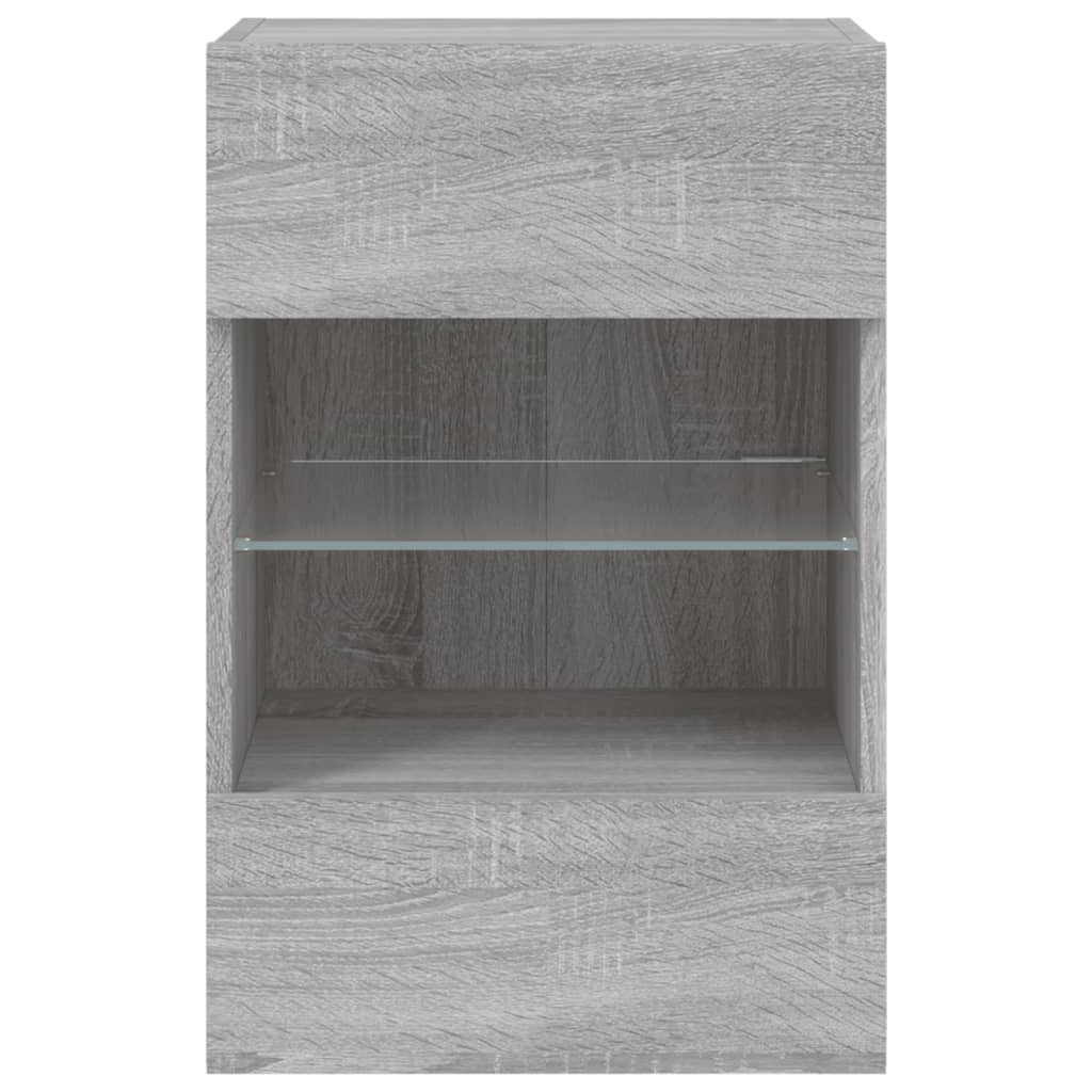 TV-Wandschrank mit LED-Leuchten Grau Sonoma 40x30x60,5 cm - Pazzar.ch