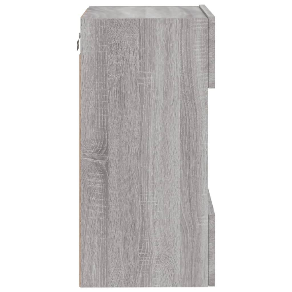 TV-Wandschrank mit LED-Leuchten Grau Sonoma 40x30x60,5 cm - Pazzar.ch