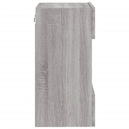 TV-Wandschrank mit LED-Leuchten Grau Sonoma 40x30x60,5 cm - Pazzar.ch