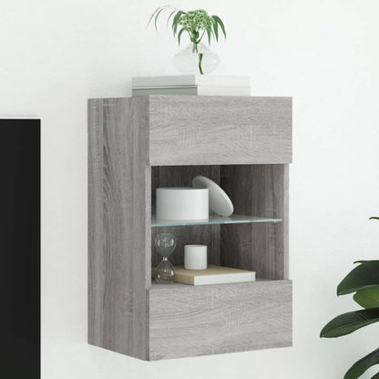 TV-Wandschrank mit LED-Leuchten Grau Sonoma 40x30x60,5 cm - Pazzar.ch