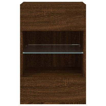 TV-Wandschrank mit LED-Leuchten Braun Eichen-Optik 40x30x60,5cm - Pazzar.ch