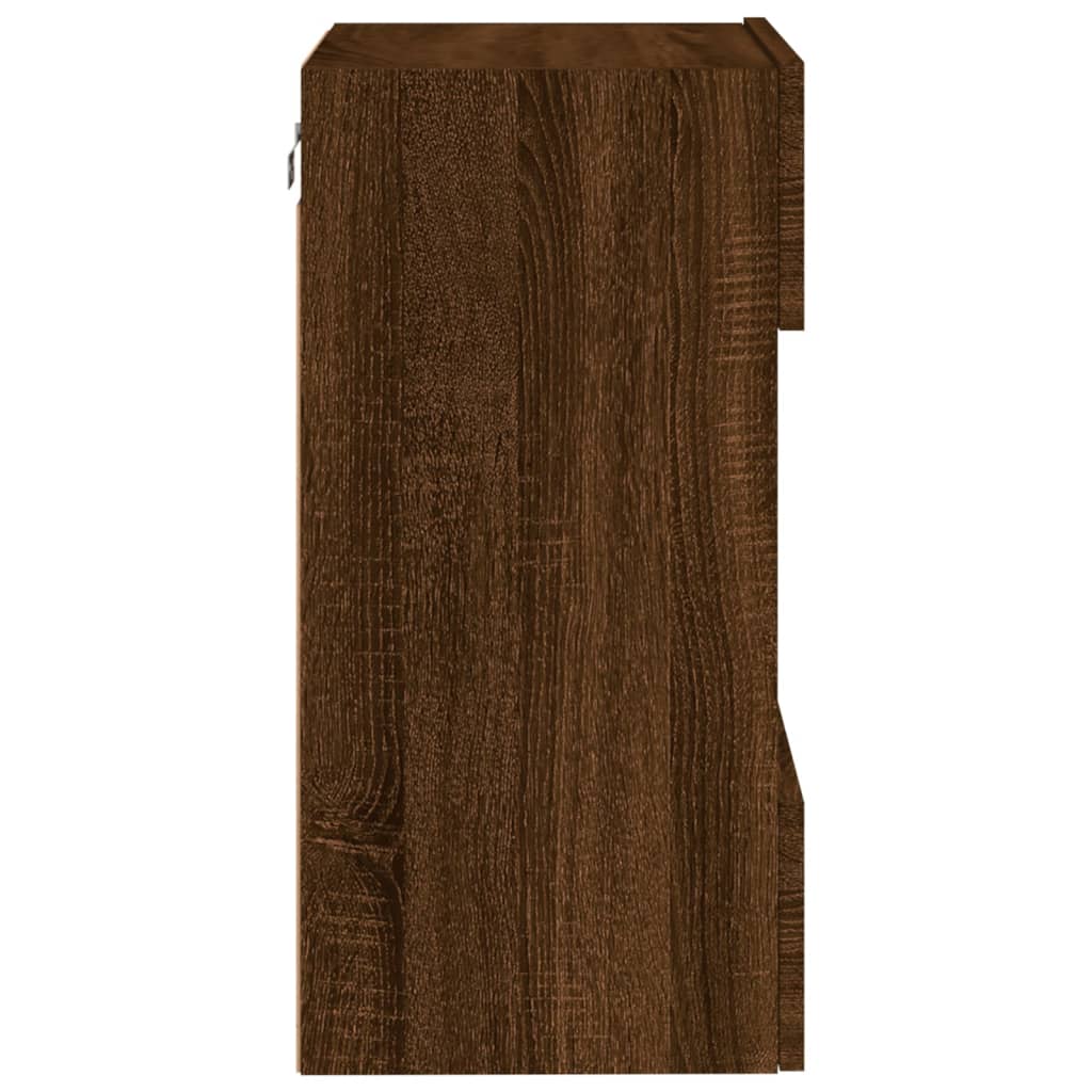 TV-Wandschrank mit LED-Leuchten Braun Eichen-Optik 40x30x60,5cm - Pazzar.ch