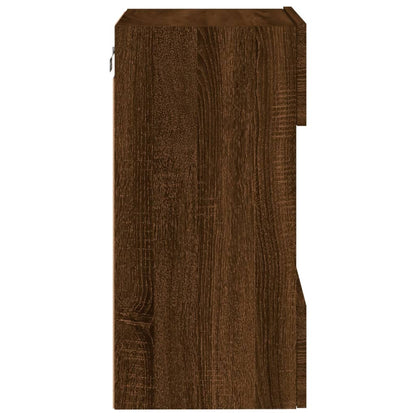 TV-Wandschrank mit LED-Leuchten Braun Eichen-Optik 40x30x60,5cm - Pazzar.ch