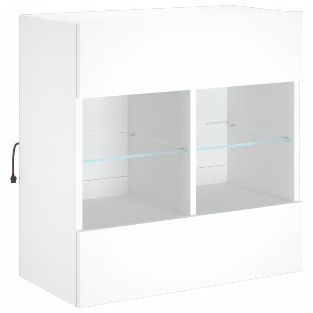 TV-Wandschrank mit LED-Leuchten Weiß 58,5x30x60,5 cm - Pazzar.ch