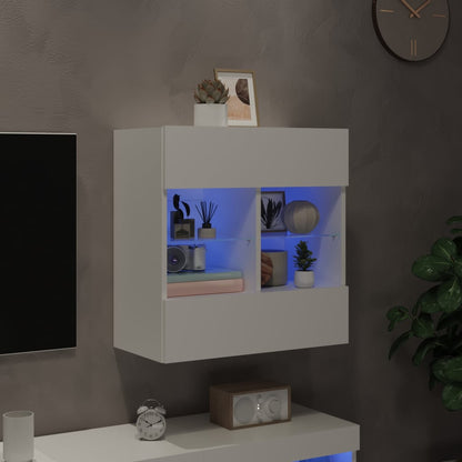 TV-Wandschrank mit LED-Leuchten Weiß 58,5x30x60,5 cm - Pazzar.ch