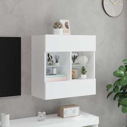 TV-Wandschrank mit LED-Leuchten Weiß 58,5x30x60,5 cm - Pazzar.ch