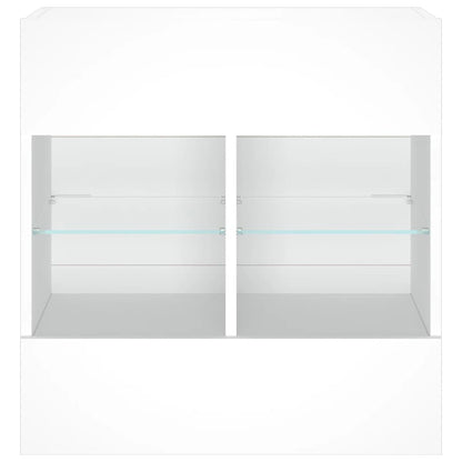 TV-Wandschrank mit LED-Leuchten Weiß 58,5x30x60,5 cm - Pazzar.ch