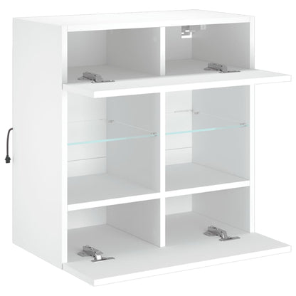 TV-Wandschrank mit LED-Leuchten Weiß 58,5x30x60,5 cm - Pazzar.ch