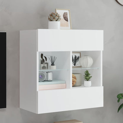 TV-Wandschrank mit LED-Leuchten Weiß 58,5x30x60,5 cm - Pazzar.ch