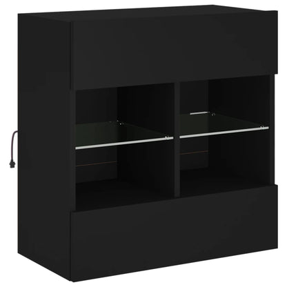 TV-Wandschrank mit LED-Leuchten Schwarz 58,5x30x60,5 cm - Pazzar.ch