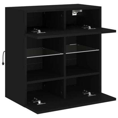TV-Wandschrank mit LED-Leuchten Schwarz 58,5x30x60,5 cm - Pazzar.ch