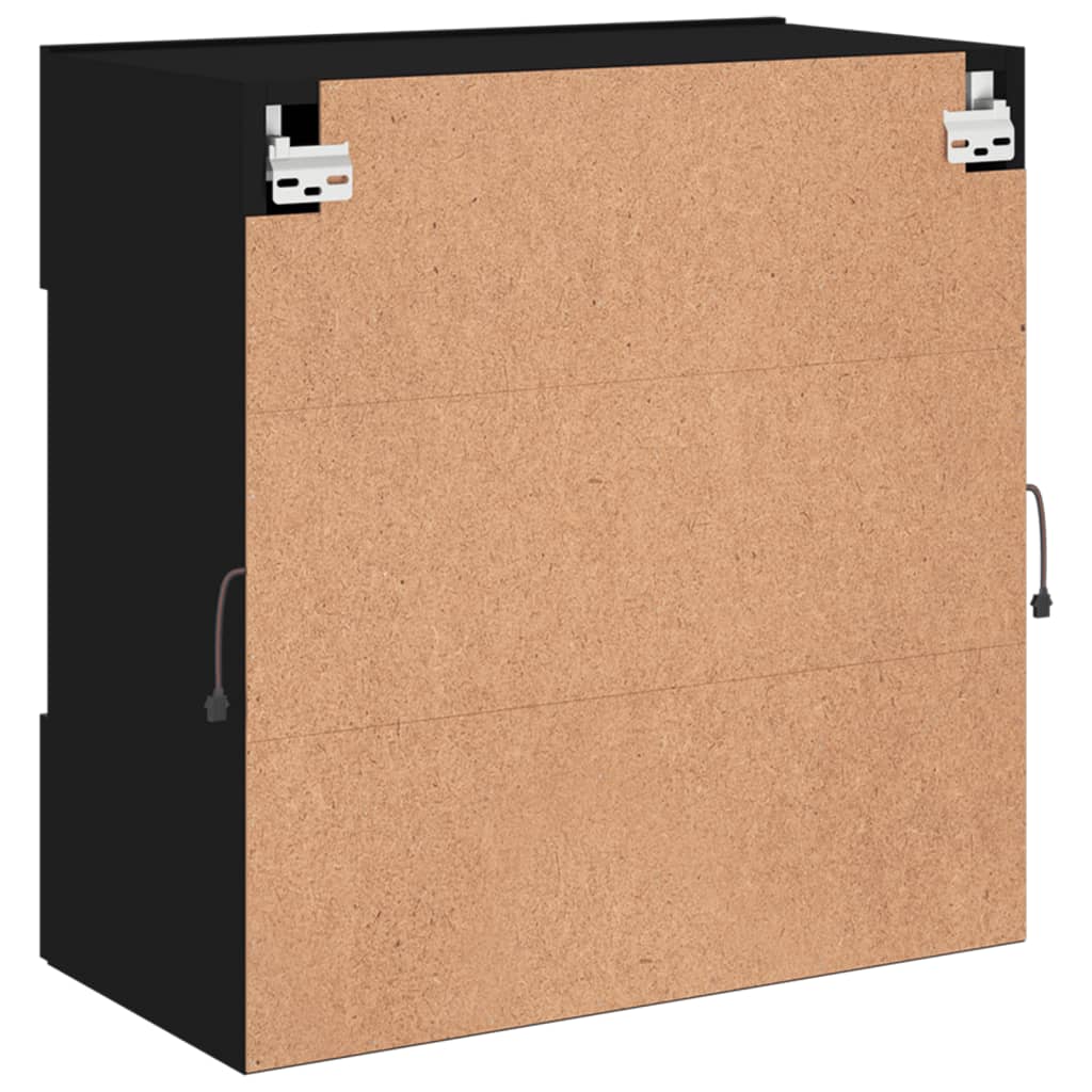 TV-Wandschrank mit LED-Leuchten Schwarz 58,5x30x60,5 cm - Pazzar.ch