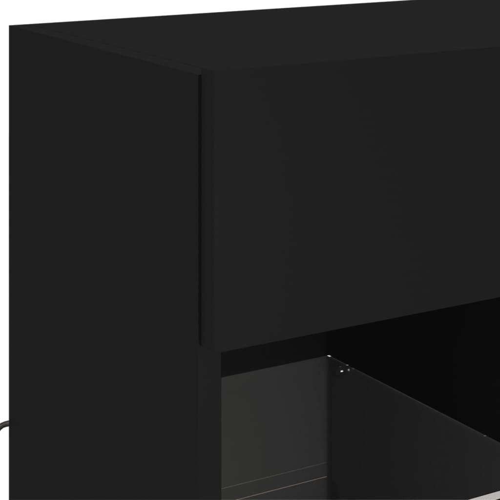 TV-Wandschrank mit LED-Leuchten Schwarz 58,5x30x60,5 cm - Pazzar.ch