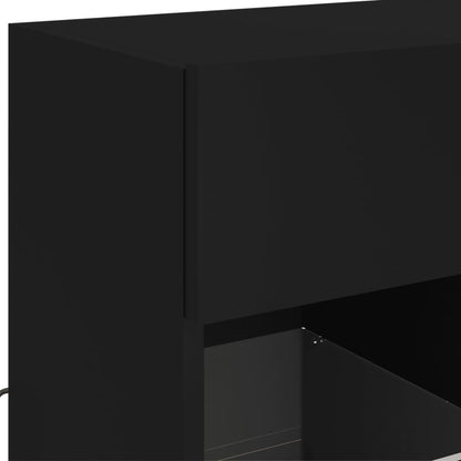 TV-Wandschrank mit LED-Leuchten Schwarz 58,5x30x60,5 cm - Pazzar.ch