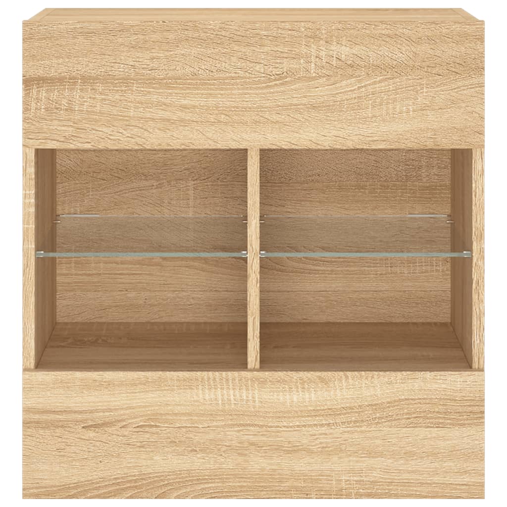 TV-Wandschrank mit LED-Leuchten Sonoma-Eiche 58,5x30x60,5 cm - Pazzar.ch