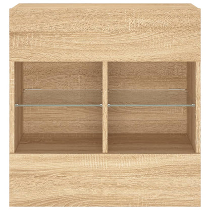 TV-Wandschrank mit LED-Leuchten Sonoma-Eiche 58,5x30x60,5 cm - Pazzar.ch