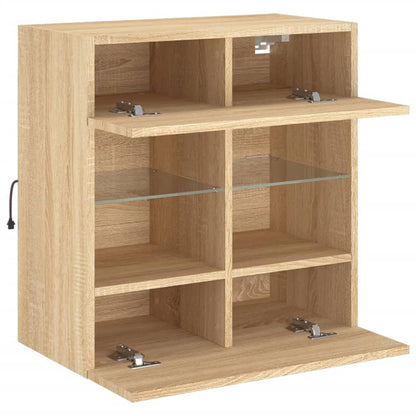 TV-Wandschrank mit LED-Leuchten Sonoma-Eiche 58,5x30x60,5 cm - Pazzar.ch