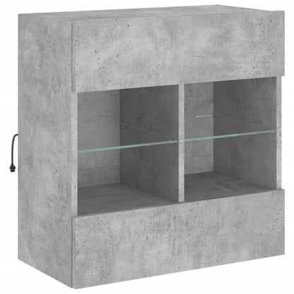 TV-Wandschrank mit LED-Leuchten Betongrau 58,5x30x60,5 cm - Pazzar.ch