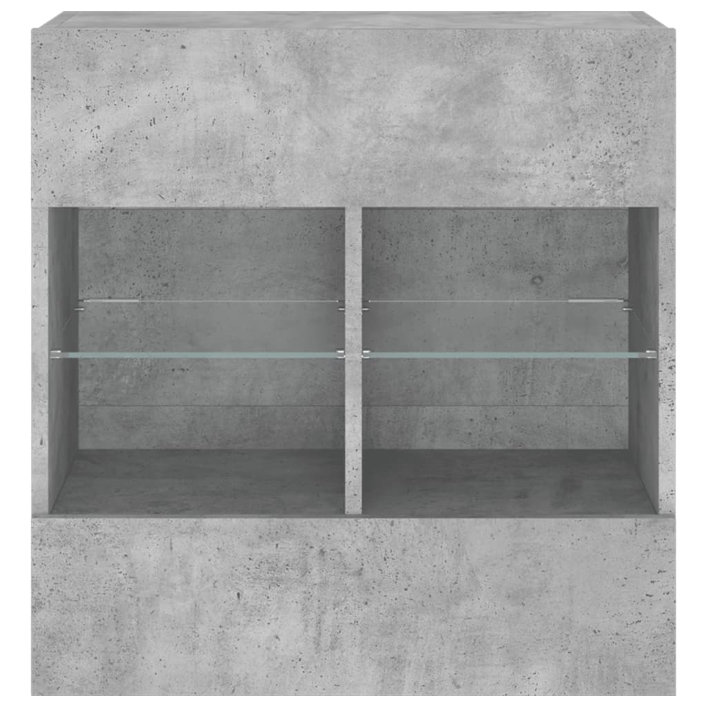 TV-Wandschrank mit LED-Leuchten Betongrau 58,5x30x60,5 cm - Pazzar.ch