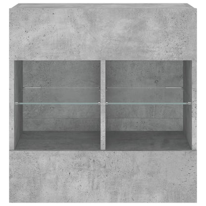 TV-Wandschrank mit LED-Leuchten Betongrau 58,5x30x60,5 cm - Pazzar.ch