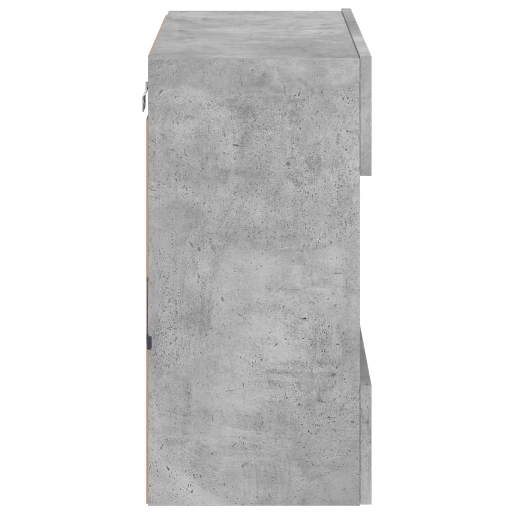 TV-Wandschrank mit LED-Leuchten Betongrau 58,5x30x60,5 cm - Pazzar.ch