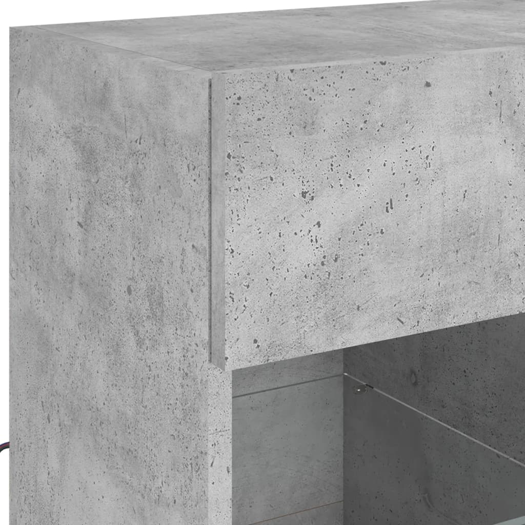 TV-Wandschrank mit LED-Leuchten Betongrau 58,5x30x60,5 cm - Pazzar.ch