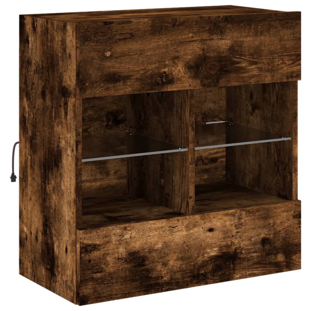 TV-Wandschrank mit LED-Leuchten Räuchereiche 58,5x30x60,5 cm - Pazzar.ch