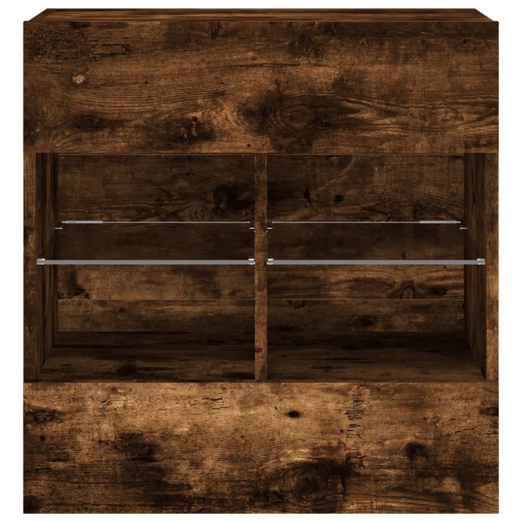 TV-Wandschrank mit LED-Leuchten Räuchereiche 58,5x30x60,5 cm - Pazzar.ch