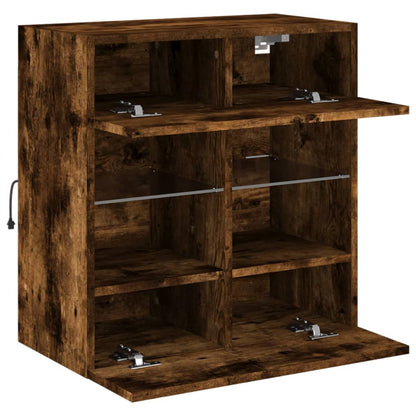 TV-Wandschrank mit LED-Leuchten Räuchereiche 58,5x30x60,5 cm - Pazzar.ch