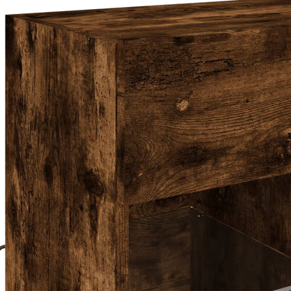 TV-Wandschrank mit LED-Leuchten Räuchereiche 58,5x30x60,5 cm - Pazzar.ch