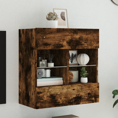 TV-Wandschrank mit LED-Leuchten Räuchereiche 58,5x30x60,5 cm - Pazzar.ch