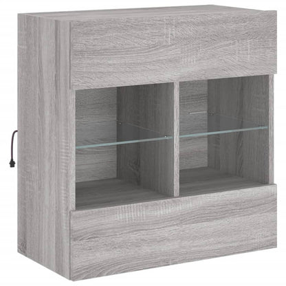 TV-Wandschrank mit LED-Leuchten Grau Sonoma 58,5x30x60,5 cm - Pazzar.ch