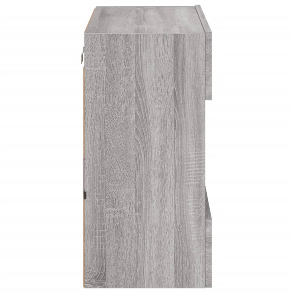 TV-Wandschrank mit LED-Leuchten Grau Sonoma 58,5x30x60,5 cm - Pazzar.ch