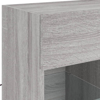TV-Wandschrank mit LED-Leuchten Grau Sonoma 58,5x30x60,5 cm - Pazzar.ch