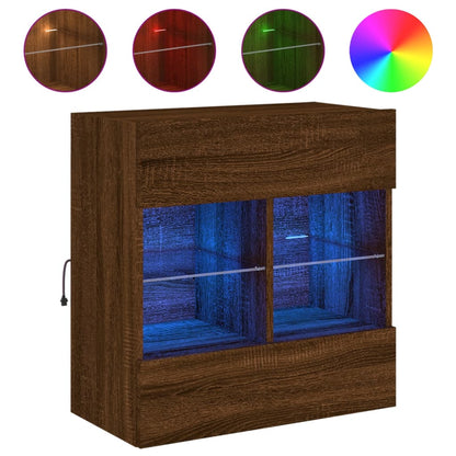 TV-Wandschrank mit LED-Leuchten Braun Eichen-Optik - Pazzar.ch