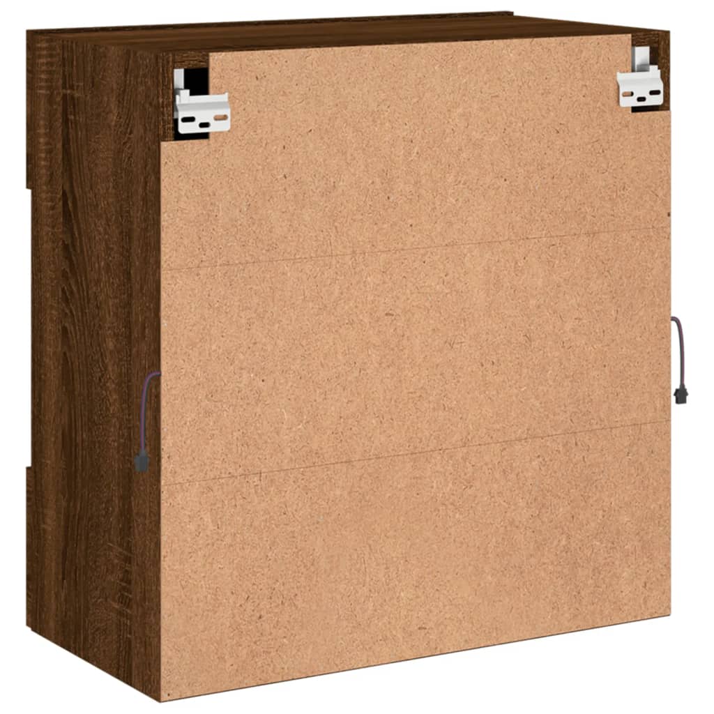 TV-Wandschrank mit LED-Leuchten Braun Eichen-Optik - Pazzar.ch