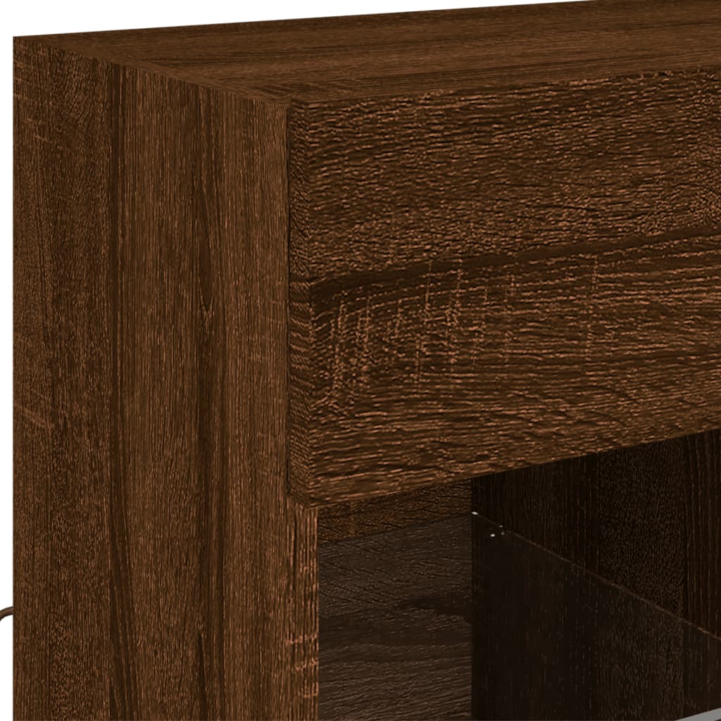 TV-Wandschrank mit LED-Leuchten Braun Eichen-Optik - Pazzar.ch