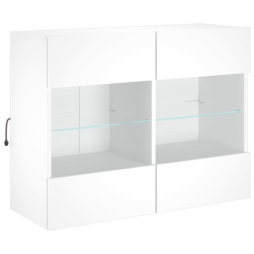 TV-Wandschrank mit LED-Leuchten Weiß 78,5x30x60,5 cm - Pazzar.ch