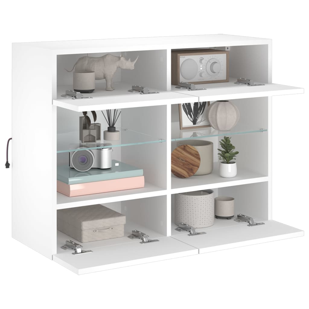 TV-Wandschrank mit LED-Leuchten Weiß 78,5x30x60,5 cm - Pazzar.ch