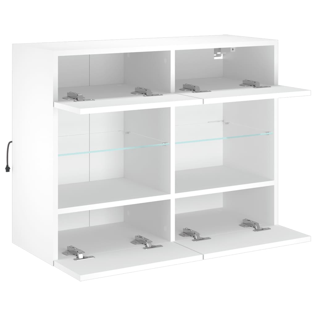 TV-Wandschrank mit LED-Leuchten Weiß 78,5x30x60,5 cm - Pazzar.ch