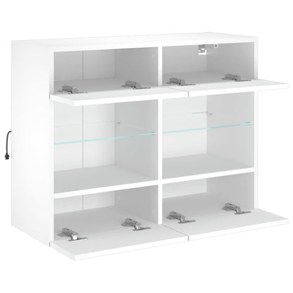 TV-Wandschrank mit LED-Leuchten Weiß 78,5x30x60,5 cm - Pazzar.ch