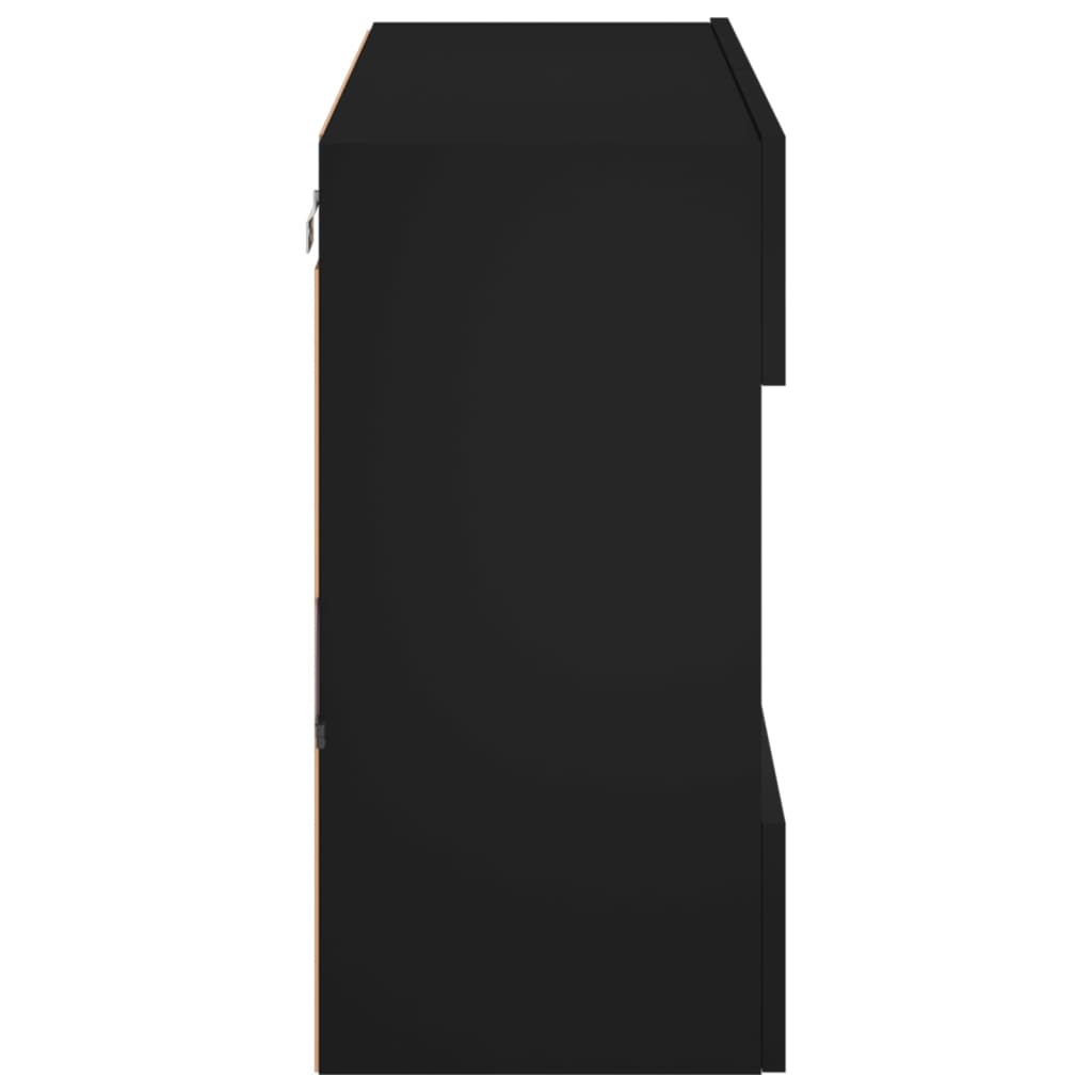 TV-Wandschrank mit LED-Leuchten Schwarz 78,5x30x60,5 cm - Pazzar.ch