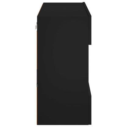 TV-Wandschrank mit LED-Leuchten Schwarz 78,5x30x60,5 cm - Pazzar.ch