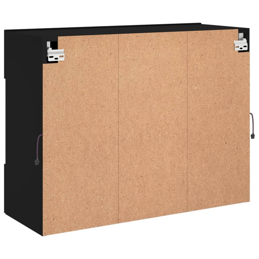 TV-Wandschrank mit LED-Leuchten Schwarz 78,5x30x60,5 cm - Pazzar.ch