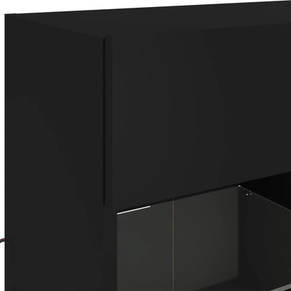 TV-Wandschrank mit LED-Leuchten Schwarz 78,5x30x60,5 cm - Pazzar.ch