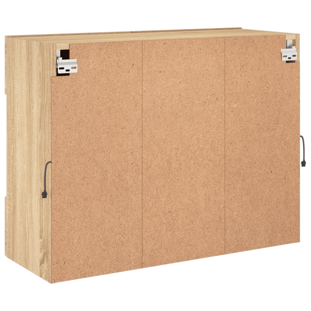 TV-Wandschrank mit LED-Leuchten Sonoma-Eiche 78,5x30x60,5 cm - Pazzar.ch